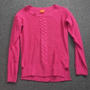 bright pink Joe Fresh cable knit sweater Women's Size XS